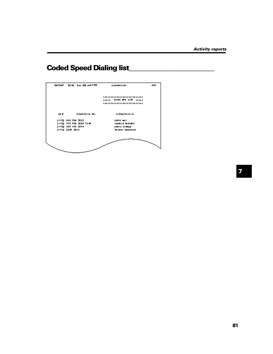 Coded speed dialing list | GE B640 User Manual | Page 90 / 121