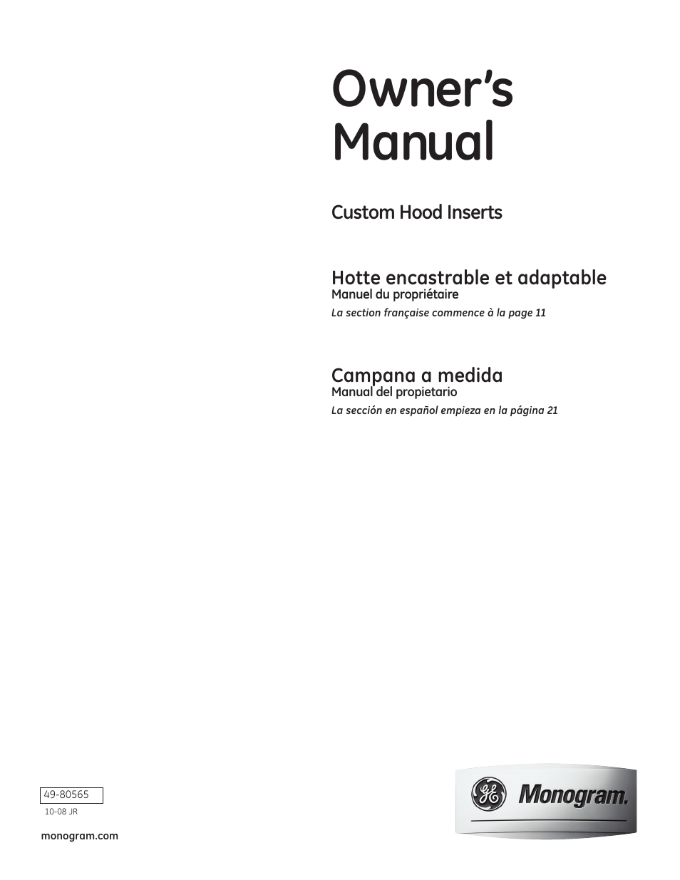 GE Monogram 49-80565 User Manual | 32 pages