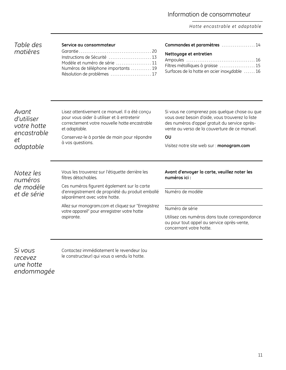 GE Monogram 49-80565 User Manual | Page 11 / 32