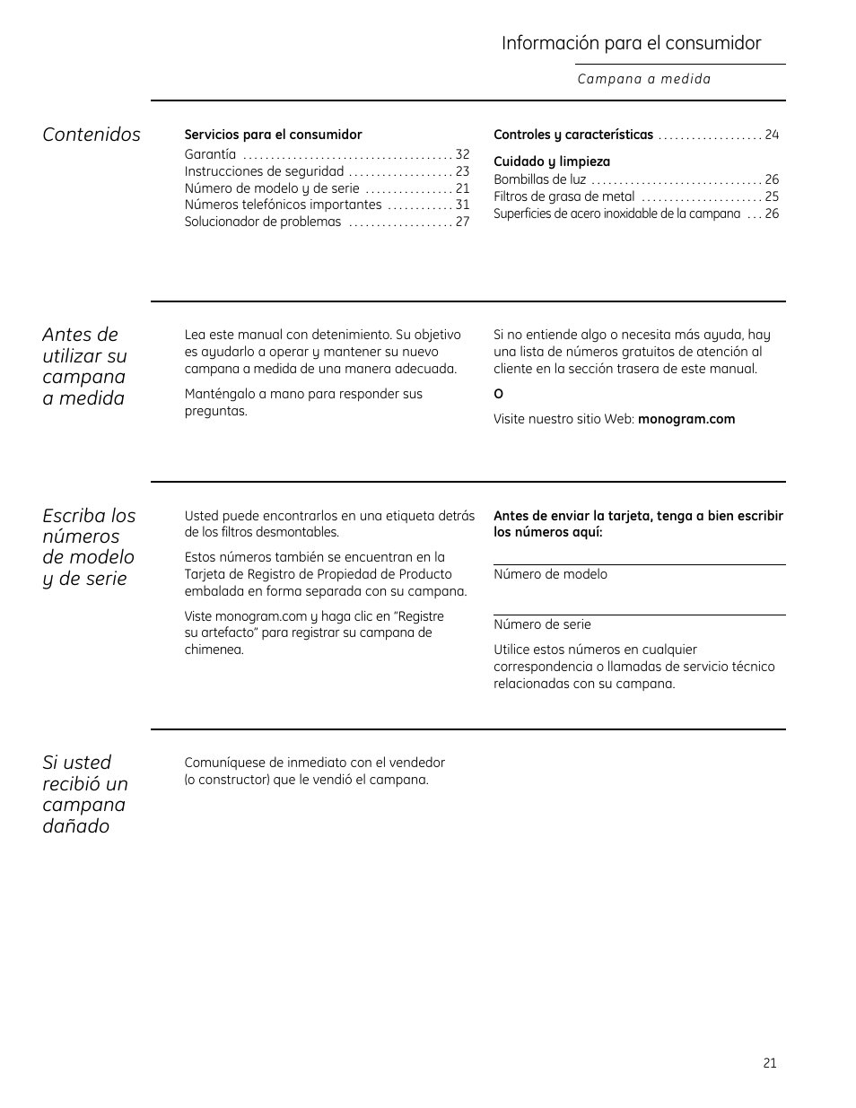 GE Monogram 49-80565 User Manual | Page 21 / 32