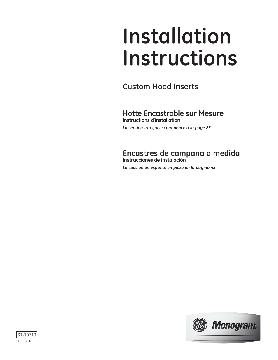 GE Monogram ZVC36 User Manual | 68 pages