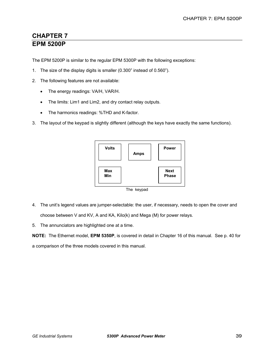 Epm 5200p | GE EPM 5200 User Manual | Page 43 / 100