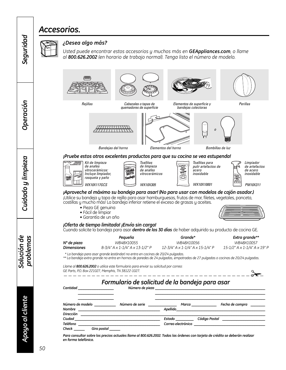 Accesorios | GE 49-80602 User Manual | Page 102 / 104