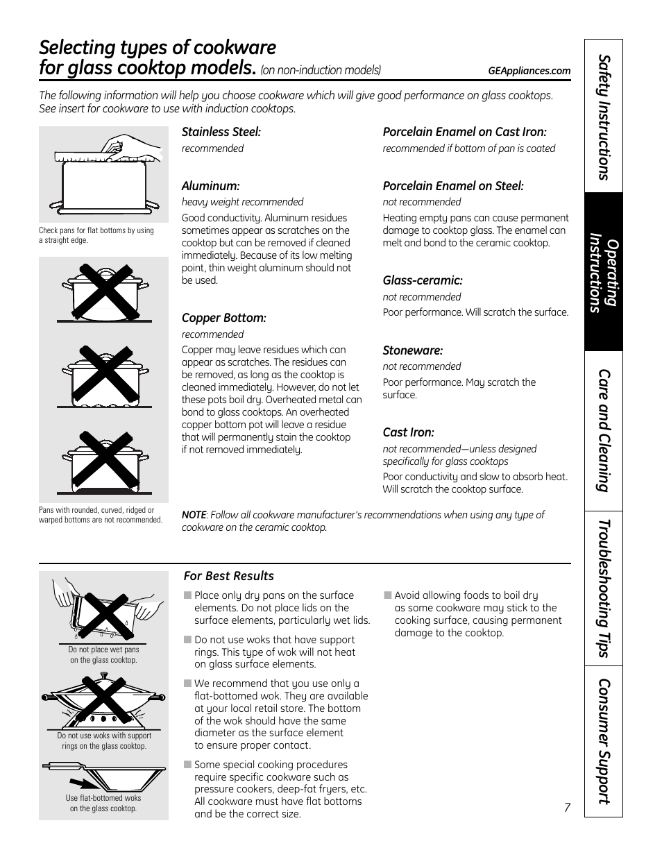 Cookware | GE 49-80602 User Manual | Page 7 / 104