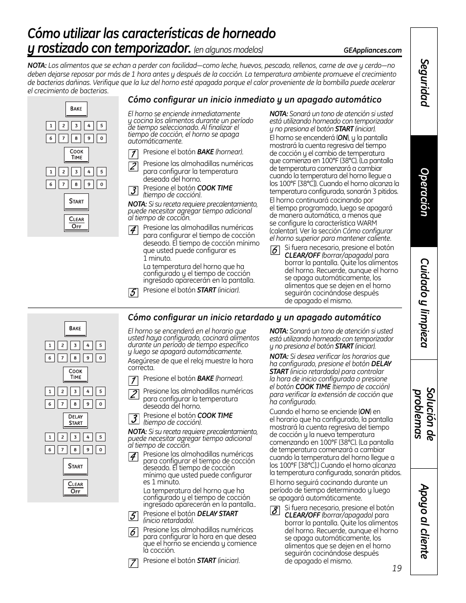 Horneado y rostizado con temporizador | GE 49-80602 User Manual | Page 71 / 104