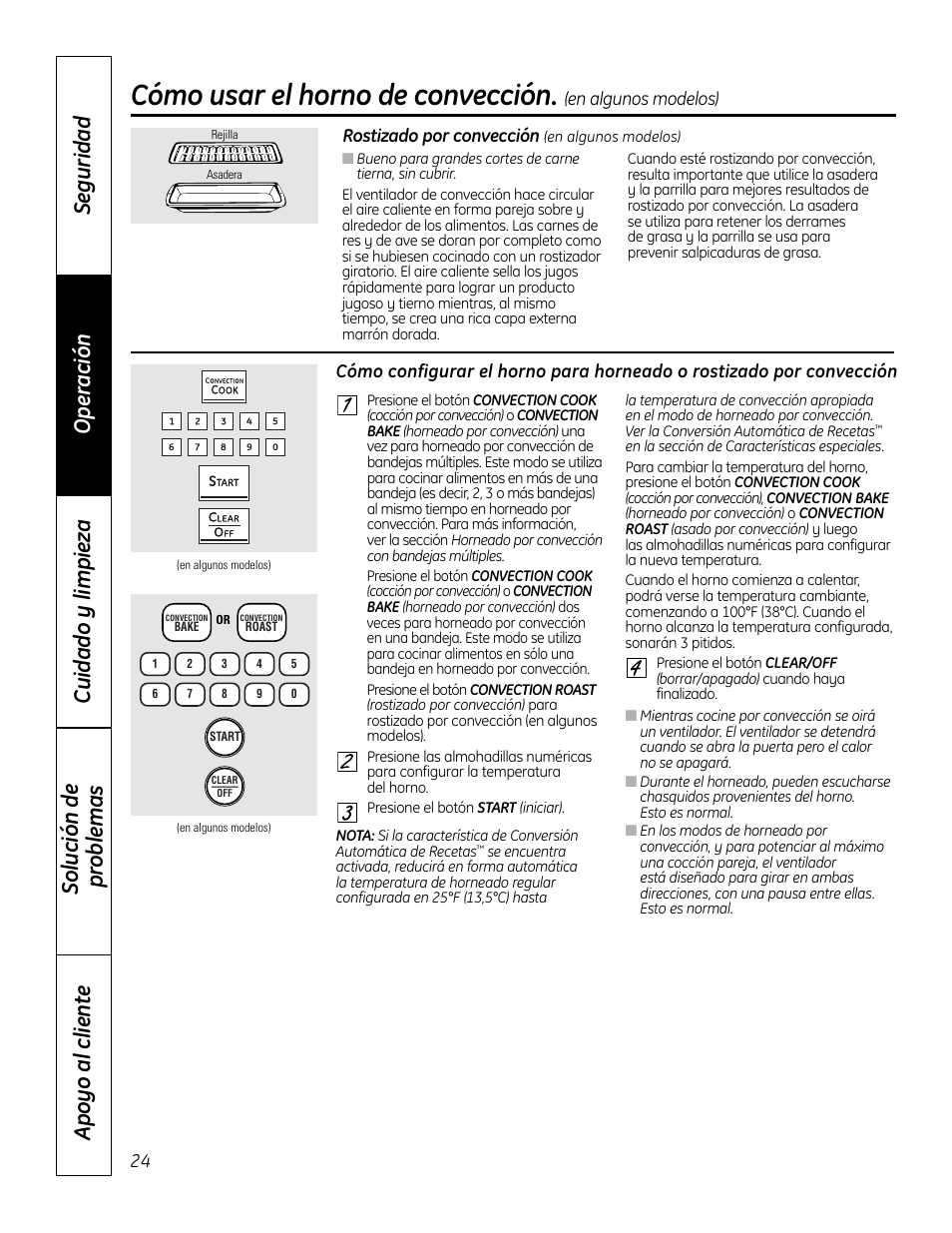 Cómo usar el horno de convección | GE 49-80602 User Manual | Page 76 / 104