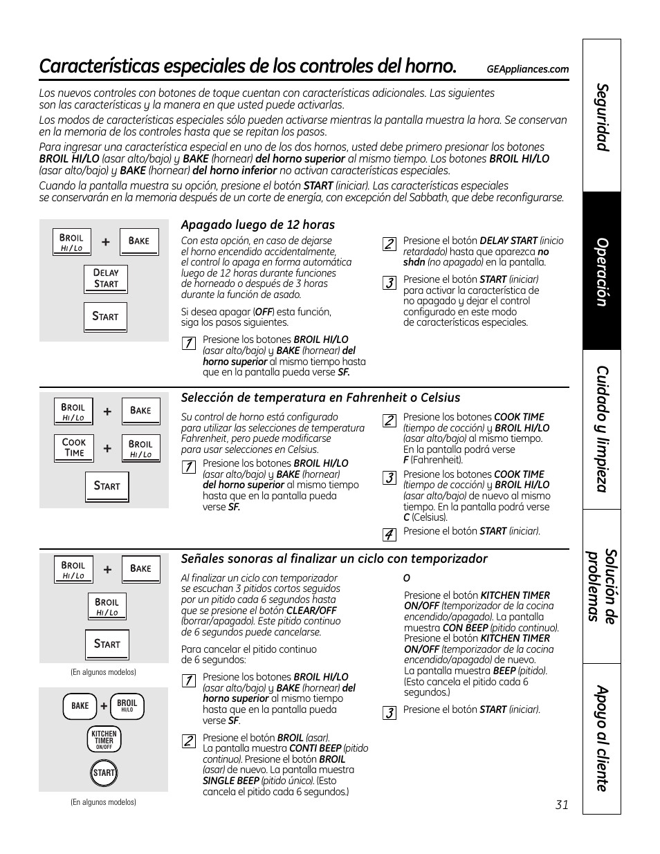 Características especiales, Características especiales , 32 | GE 49-80602 User Manual | Page 83 / 104