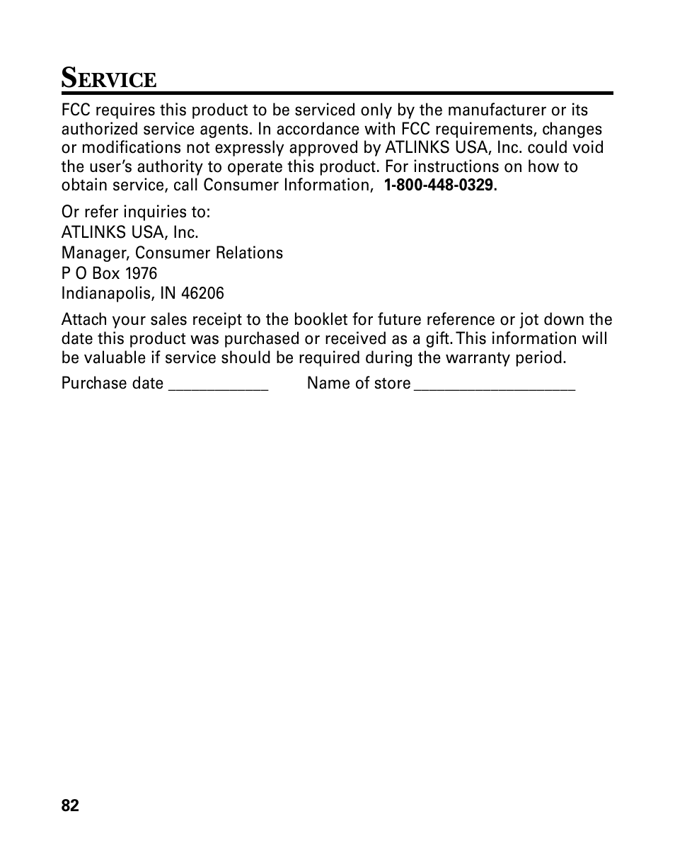 Service, Ervice | GE 26939 User Manual | Page 82 / 88