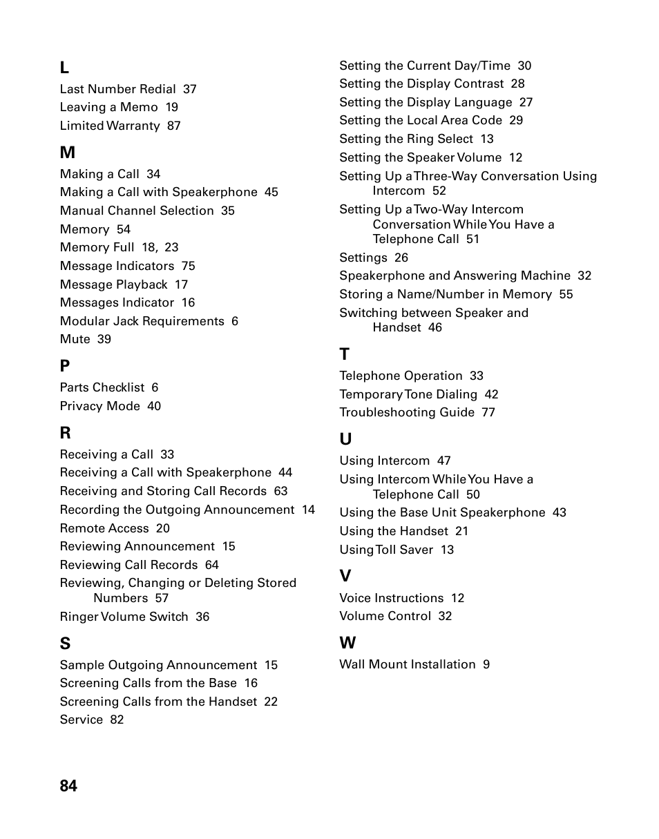 84 l | GE 26939 User Manual | Page 84 / 88