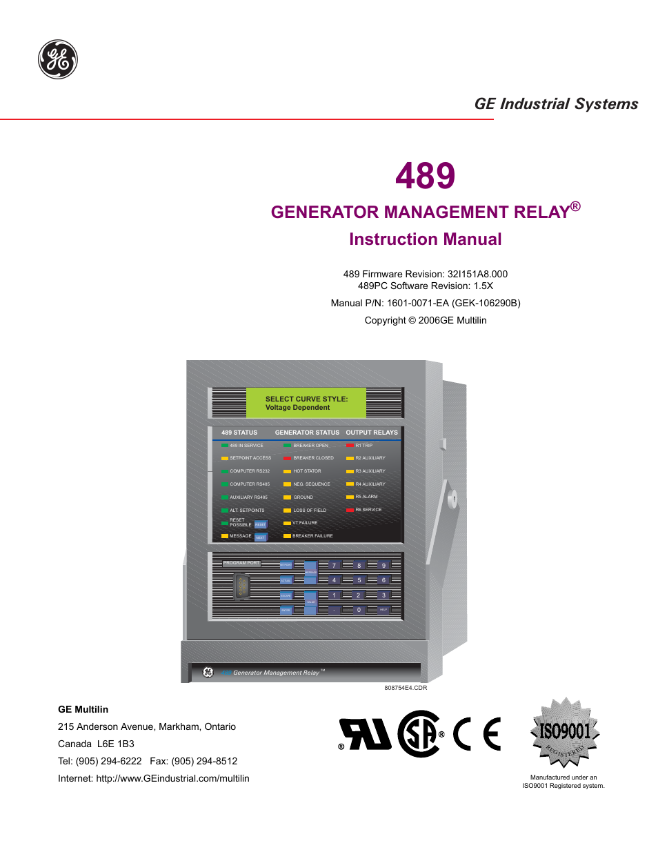 GE 489 User Manual | 259 pages