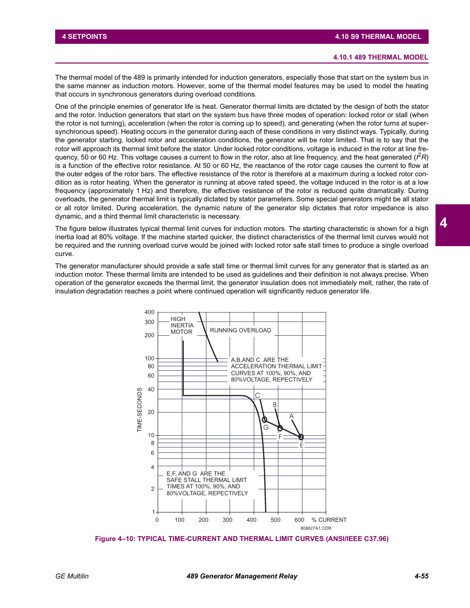 S9 thermal model, 1 489 thermal model, 10 s9 thermal model | 1 489 thermal model -55 | GE 489 User Manual | Page 105 / 259