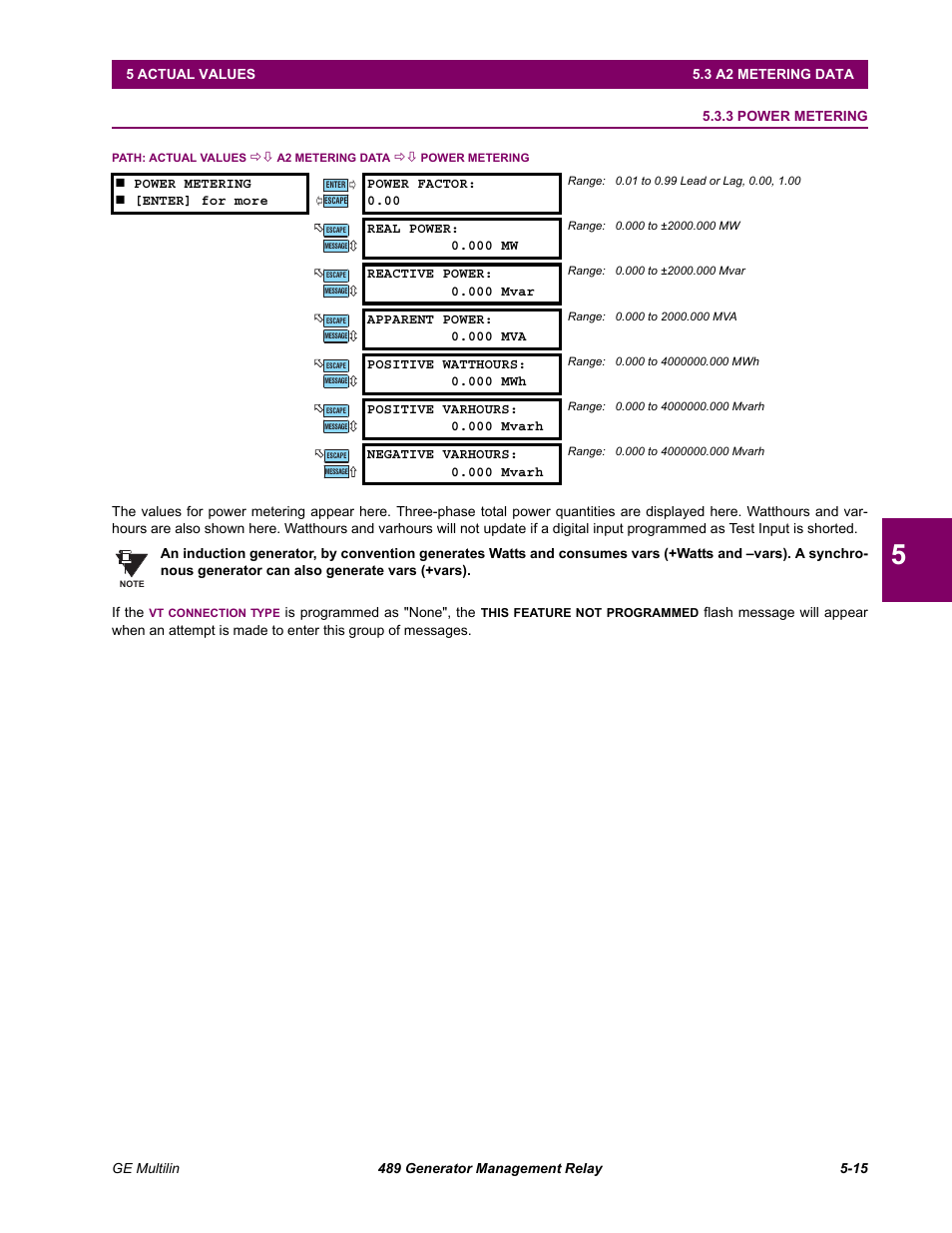 3 power metering, Power metering -15 | GE 489 User Manual | Page 147 / 259