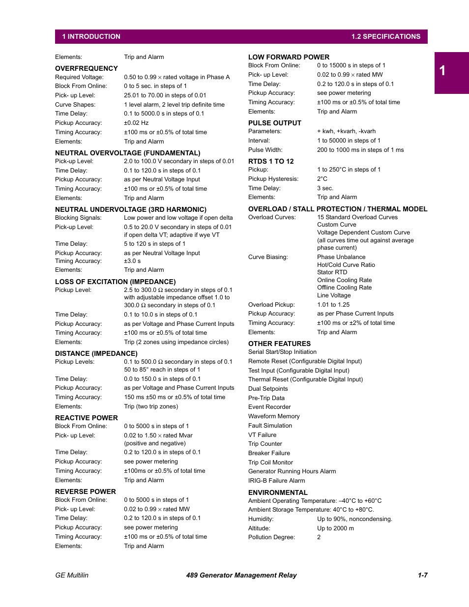 GE 489 User Manual | Page 15 / 259