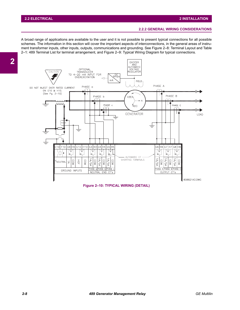2 general wiring considerations, General wiring considerations -8 | GE 489 User Manual | Page 24 / 259