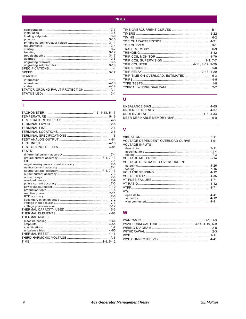 GE 489 User Manual | Page 256 / 259