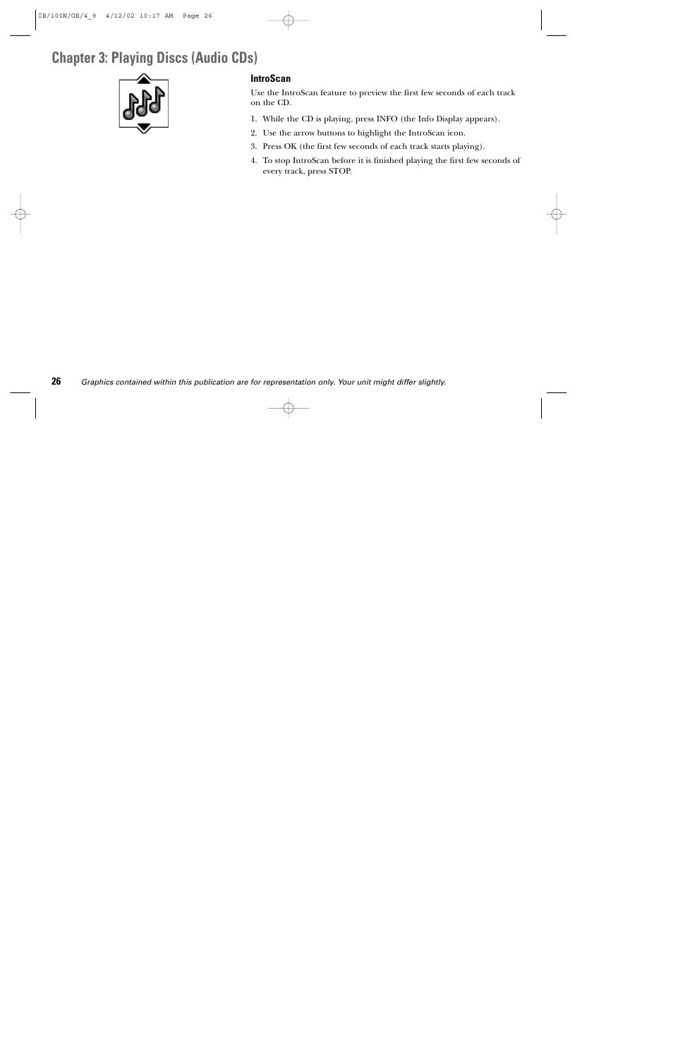 Chapter 3: playing discs (audio cds) | GE DGE100N User Manual | Page 28 / 68