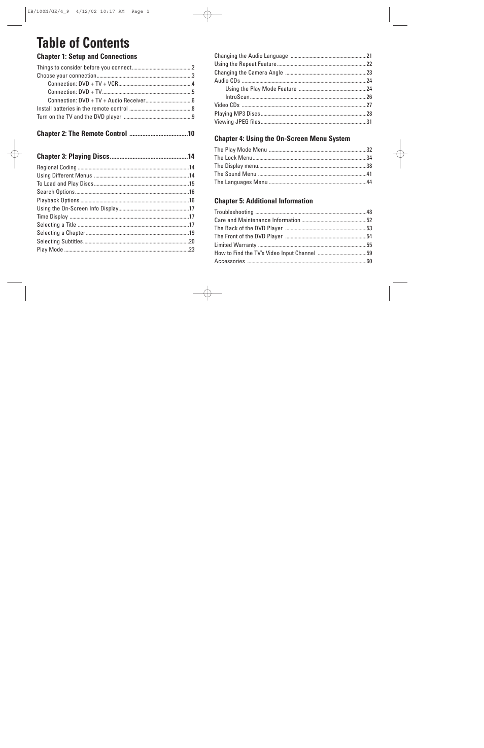 GE DGE100N User Manual | Page 3 / 68