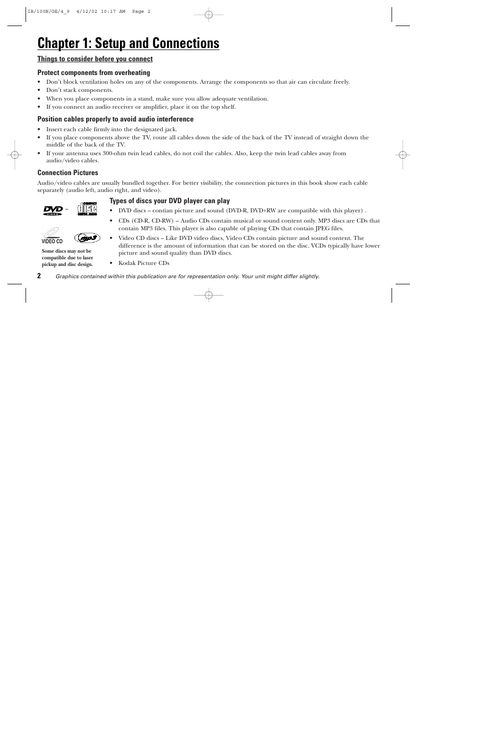 Chapter 1: setup and connections | GE DGE100N User Manual | Page 4 / 68