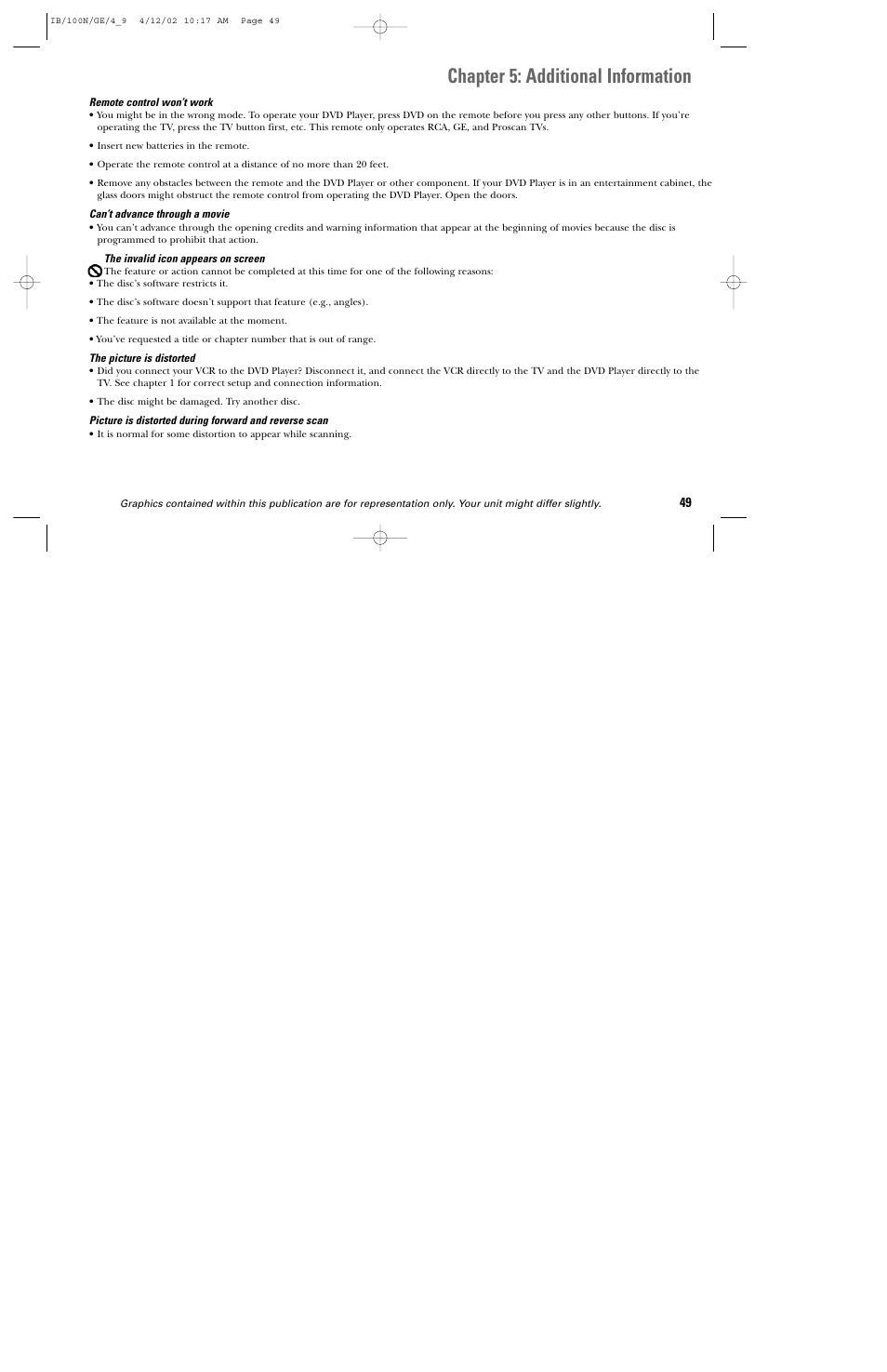 Chapter 5: additional information | GE DGE100N User Manual | Page 51 / 68