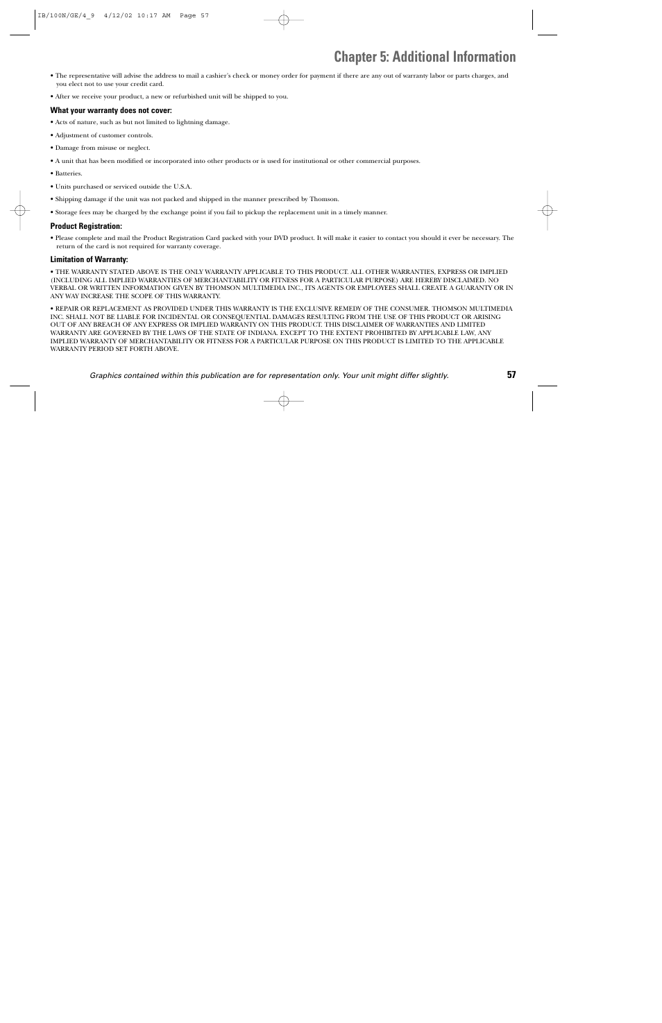 Chapter 5: additional information | GE DGE100N User Manual | Page 59 / 68