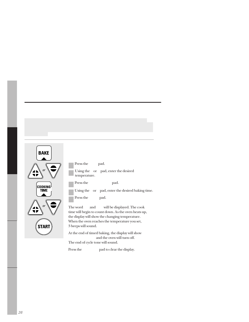 Timed baking and roasting, Timed baking and roasting 26,27, Using the timed baking and roasting features | GE 164D3333P171 User Manual | Page 26 / 60