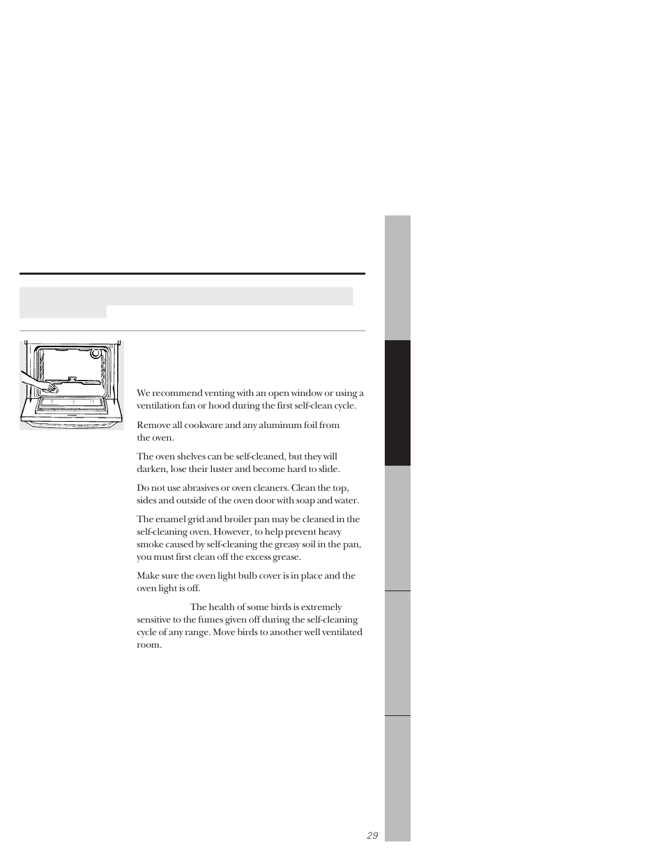 Oven thermostat, Care and cleaning, Care and cleaning –41 | Using the self-cleaning oven | GE 164D3333P171 User Manual | Page 29 / 60