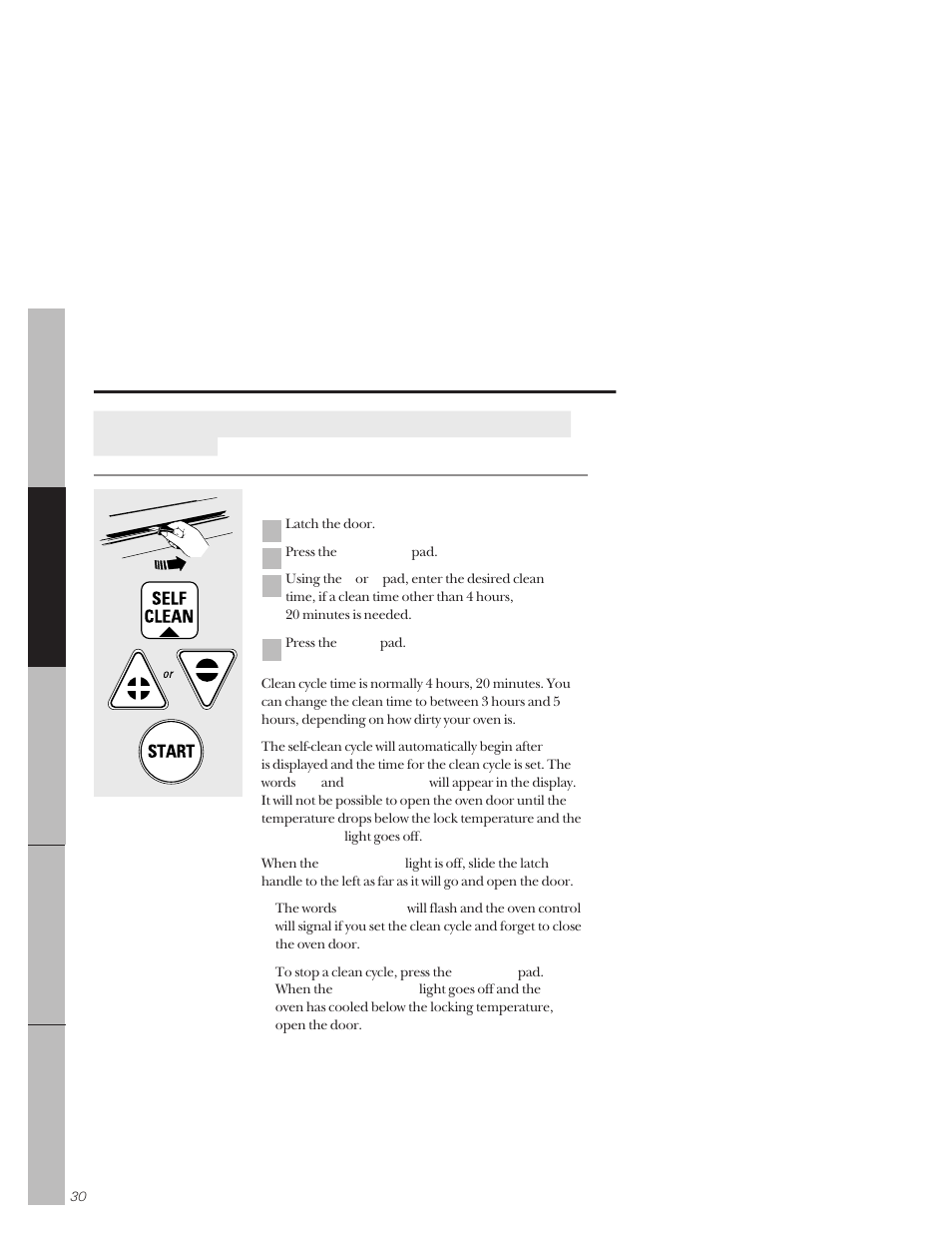 Using the self-cleaning oven | GE 164D3333P171 User Manual | Page 30 / 60