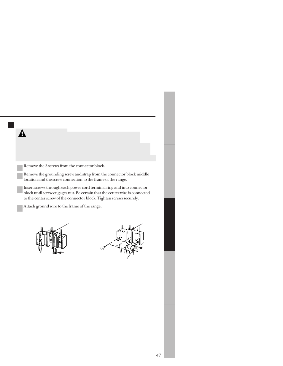 Warning, Dc b a 5 | GE 164D3333P171 User Manual | Page 47 / 60