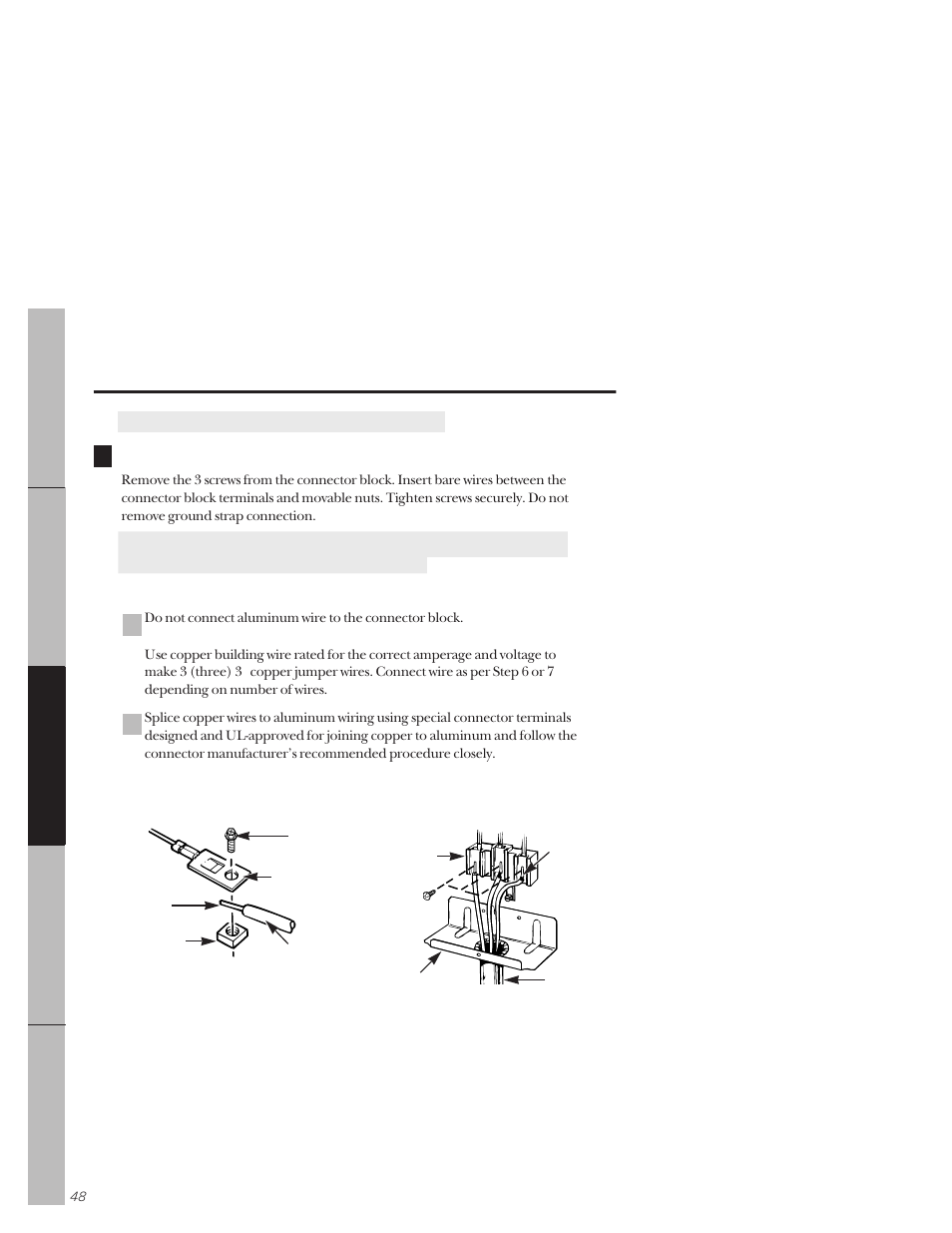 Ba 6, Installation of the range | GE 164D3333P171 User Manual | Page 48 / 60