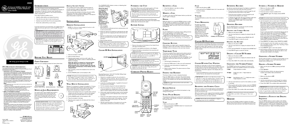 GE 26995 User Manual | 2 pages