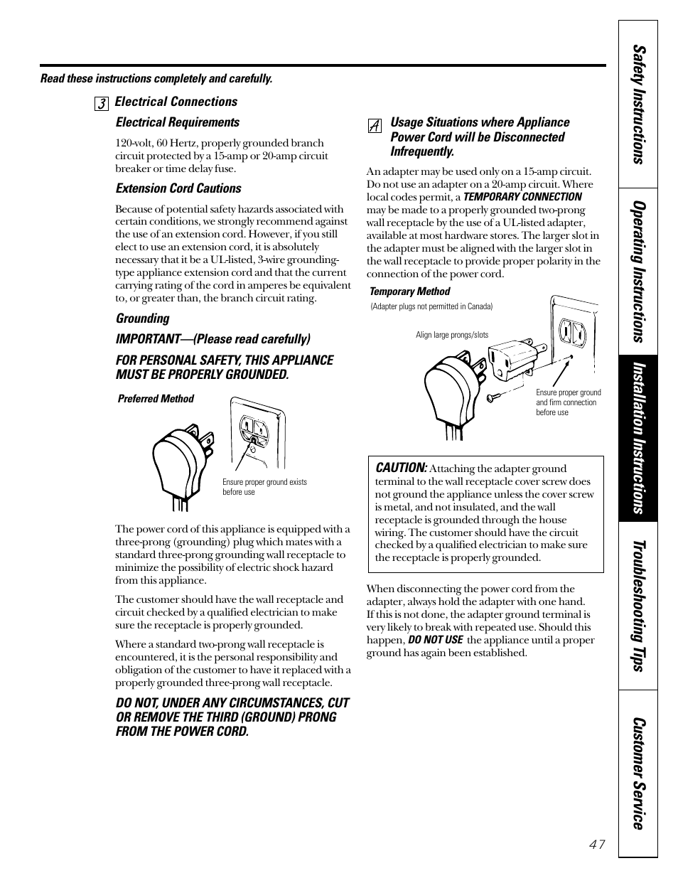 GE JGB910 User Manual | Page 47 / 60