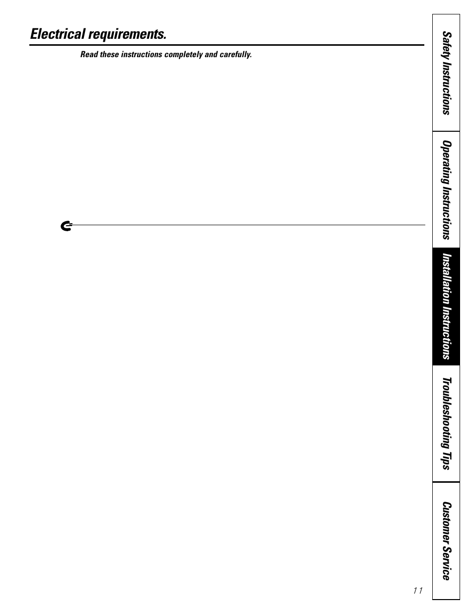 Electrical requirements, Electrical connection information for gas dryers | GE DCL333 User Manual | Page 11 / 24