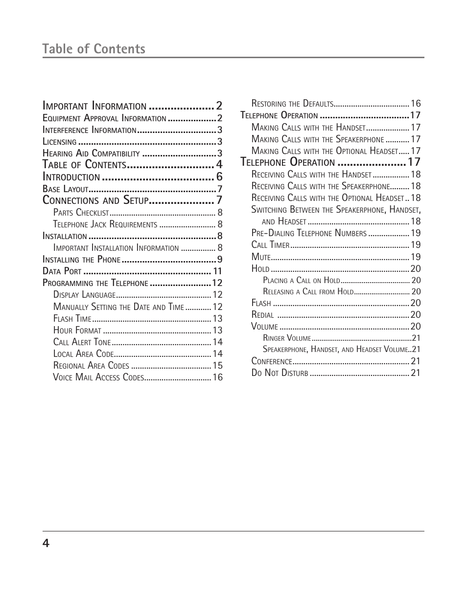 GE 25202 User Manual | Page 4 / 76