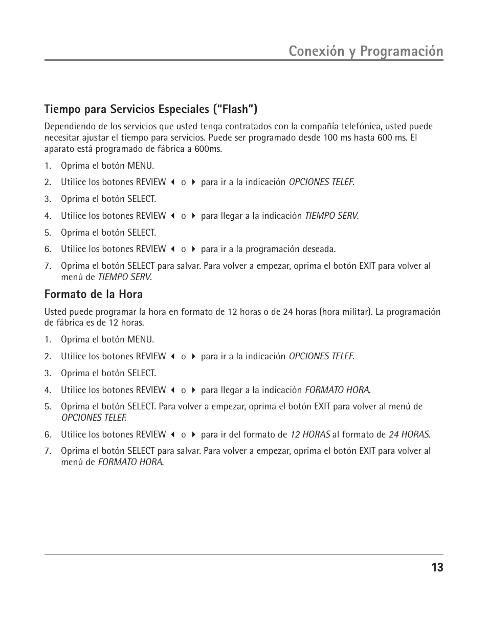 Conexión y programación | GE 25202 User Manual | Page 51 / 76