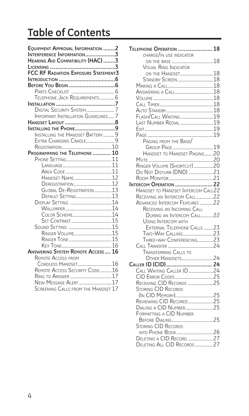 GE TC28041 Series User Manual | Page 4 / 46