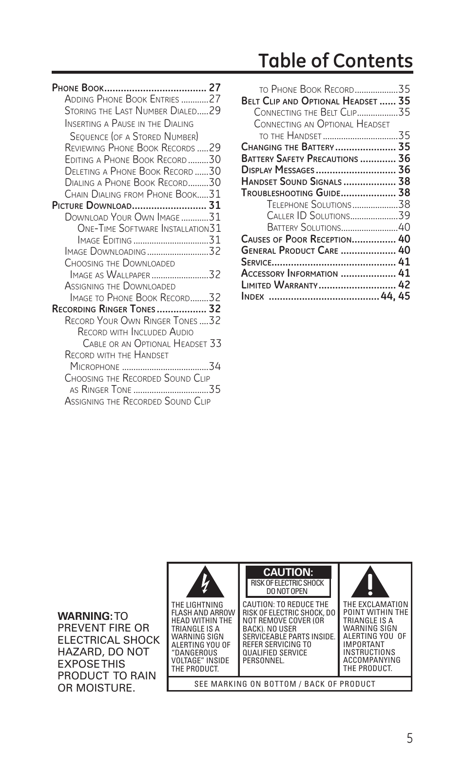 GE TC28041 Series User Manual | Page 5 / 46