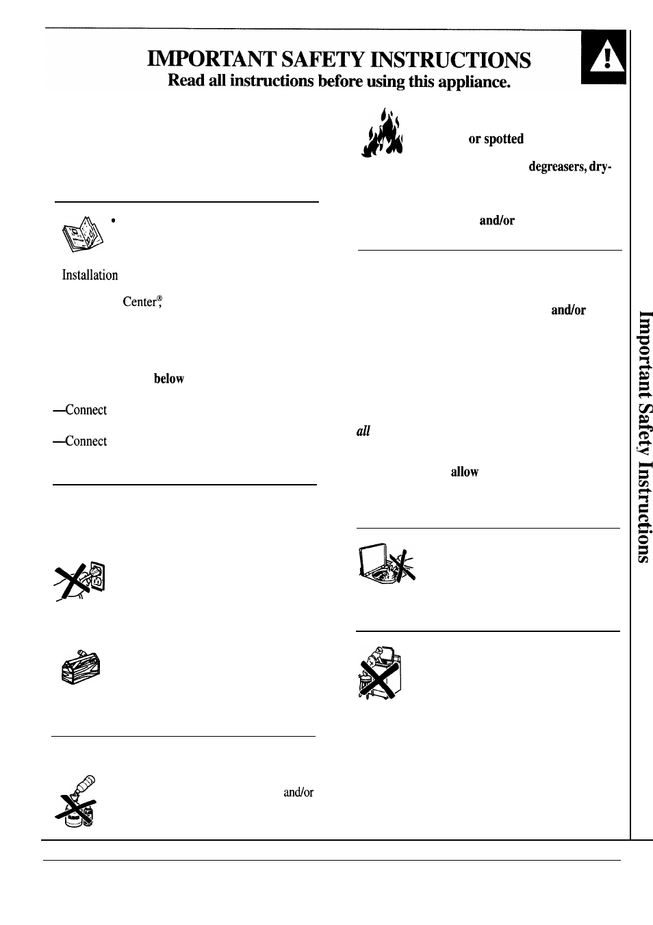 Safe* instructions | GE MODEL WA7800R User Manual | Page 3 / 28
