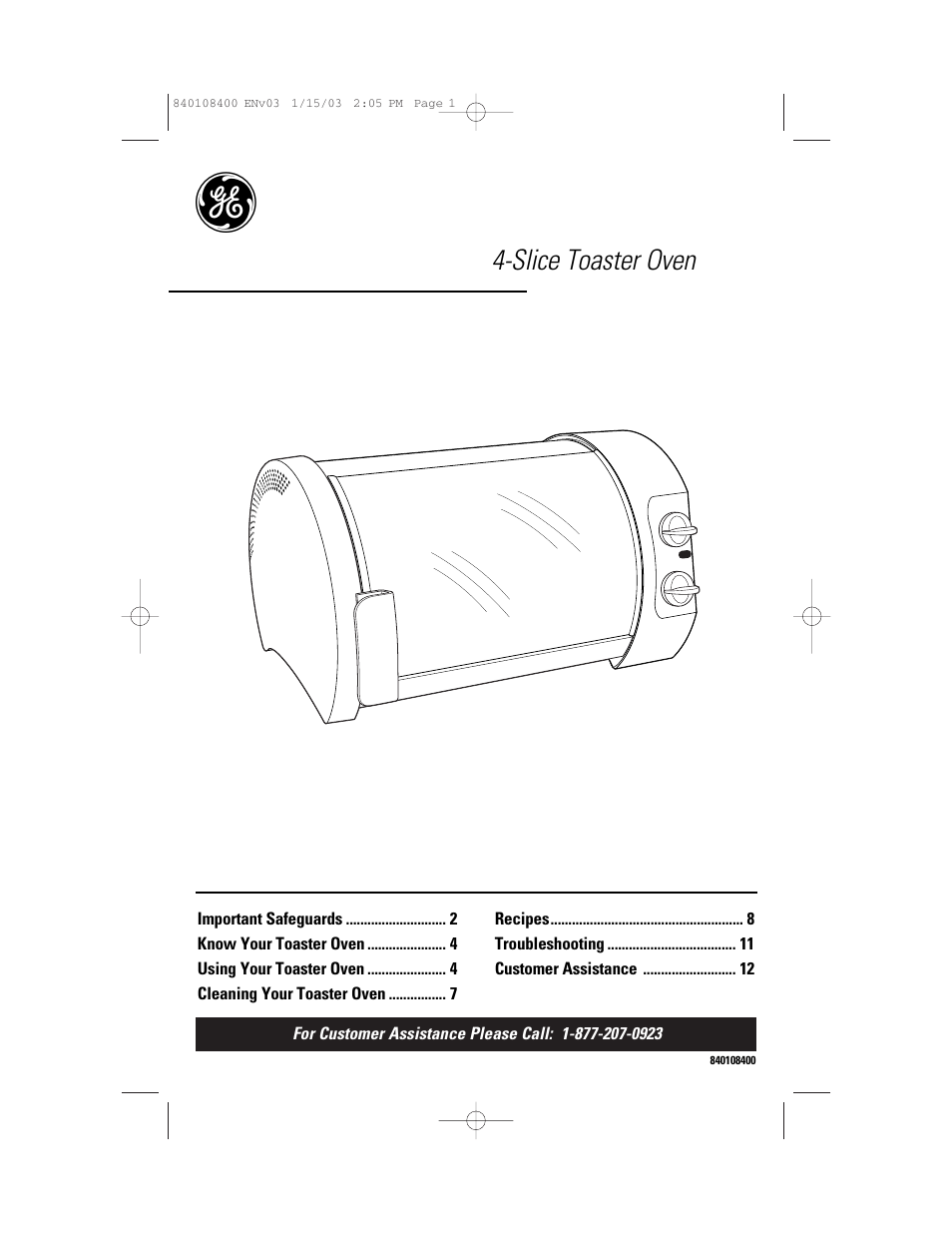 GE 840108400 User Manual | 24 pages