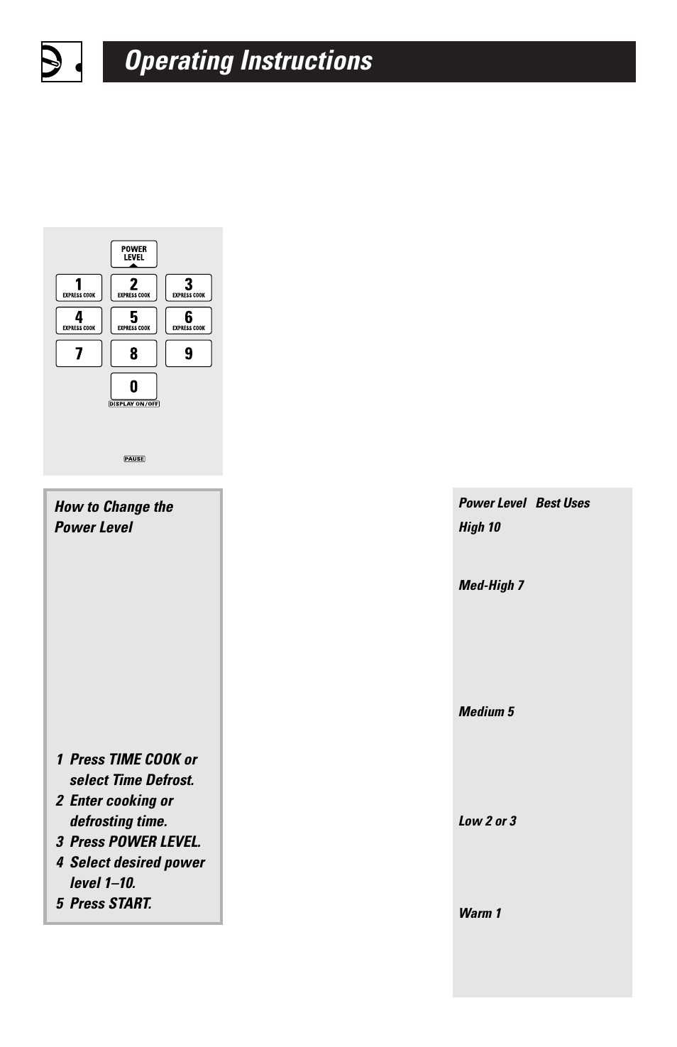 Operating instructions | GE EMO3000 User Manual | Page 14 / 44