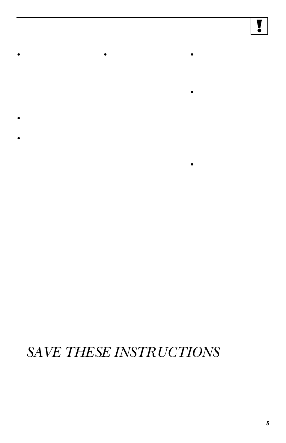 Save these instructions | GE EMO3000 User Manual | Page 5 / 44