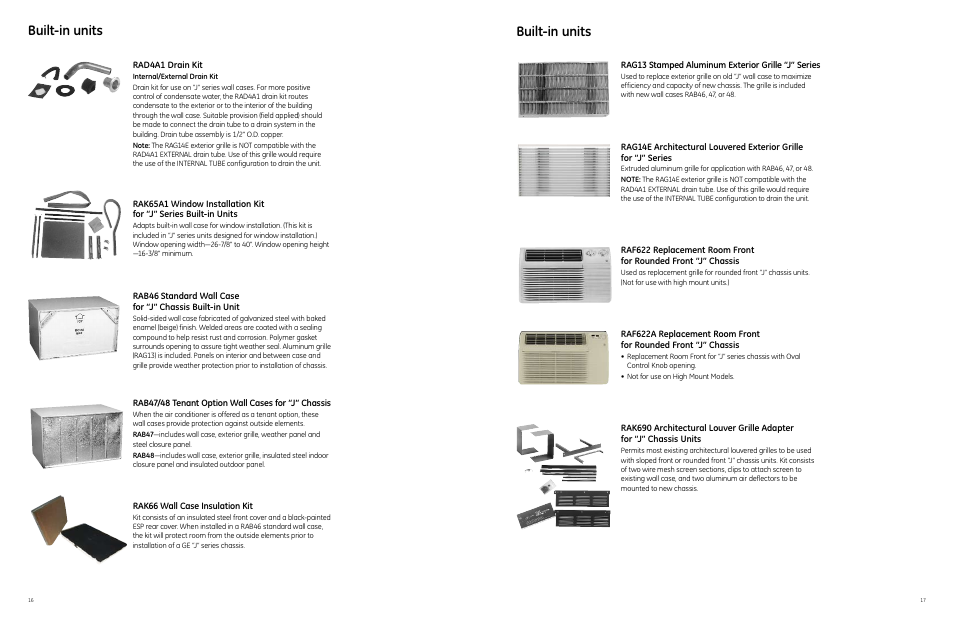 Built-in units | GE 49218 User Manual | Page 16 / 24
