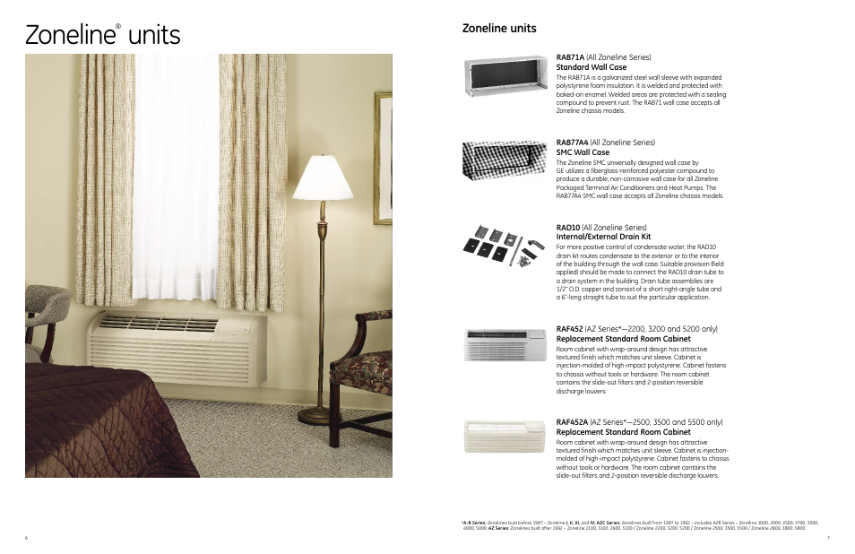 Zoneline, Units, Zoneline units | GE 49218 User Manual | Page 6 / 24