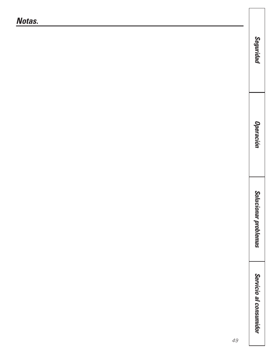 Notas | GE Profile 465 User Manual | Page 49 / 52