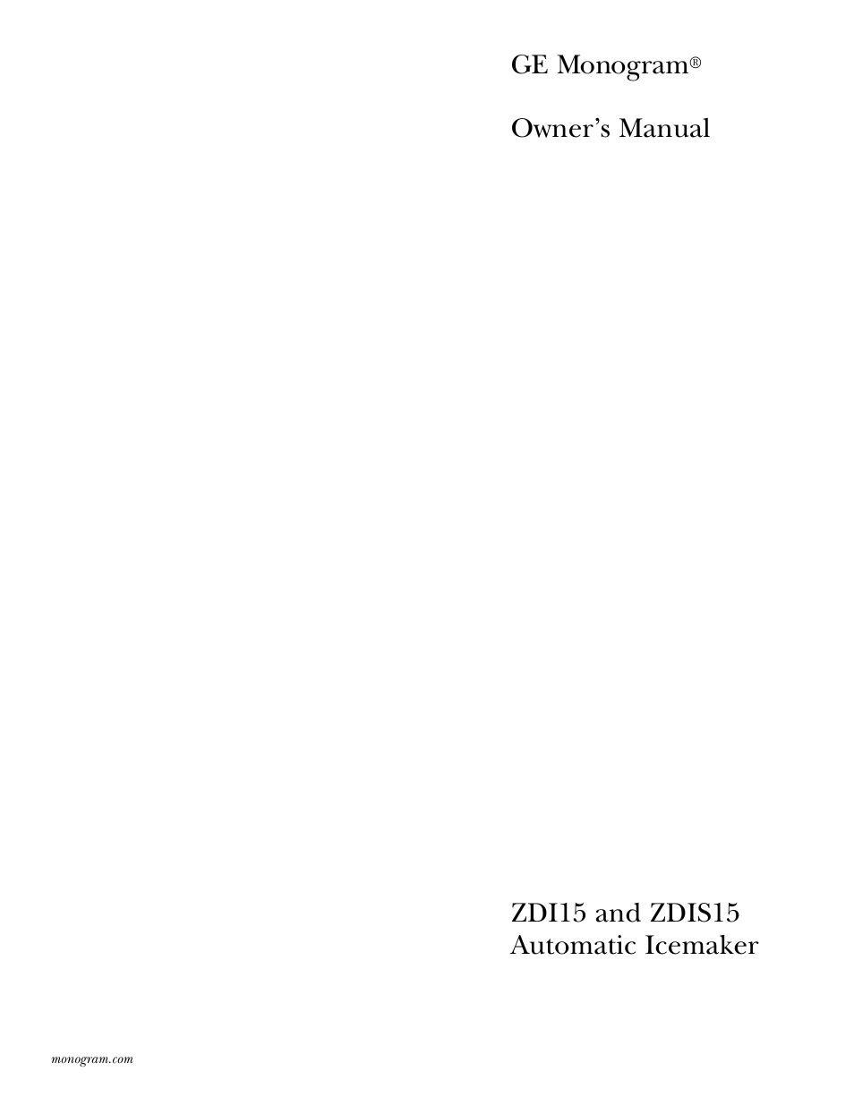 GE ZDIS15 User Manual | 24 pages