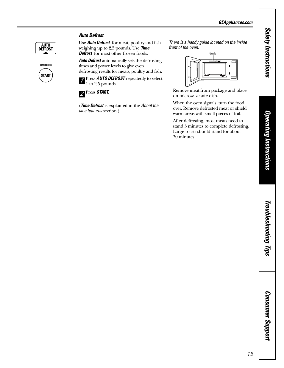 GE JE1140 User Manual | Page 15 / 24