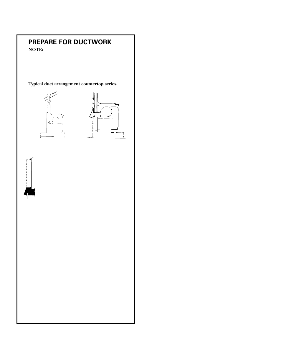 Ductwork, Ductwork –25, Prepare for ductwork | GE JGP979 User Manual | Page 22 / 64