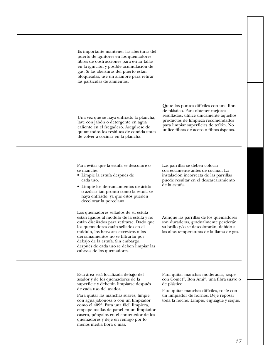 Accesorio de la plancha para asar, Contenedor de porcelana de los quemadores, Ignitores | Módulo de quemadores sellados, Ignitores módulo de quemadores sellados | GE JGP979 User Manual | Page 49 / 64