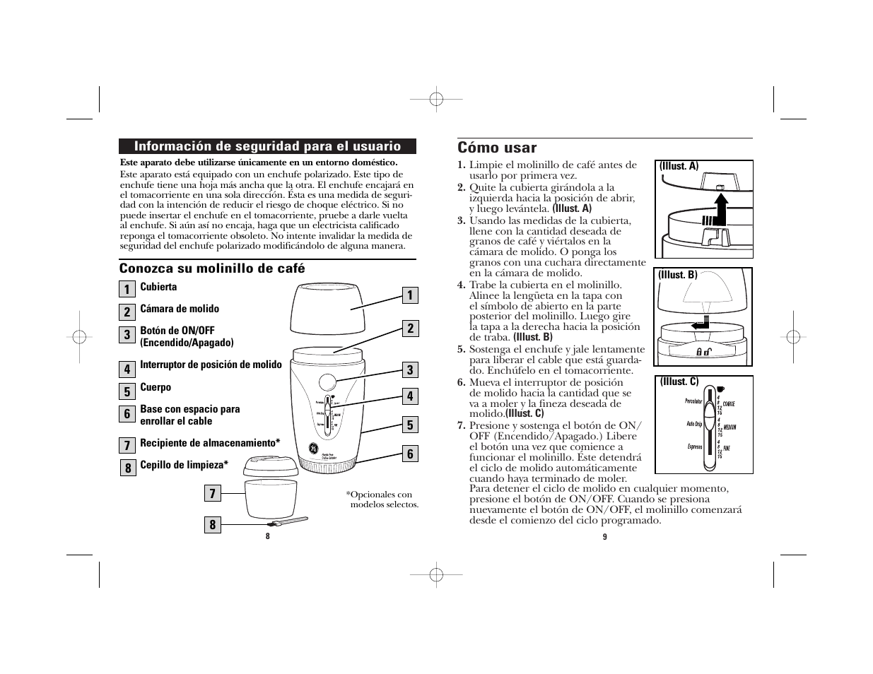 Cómo usar | GE 840092500 User Manual | Page 6 / 8
