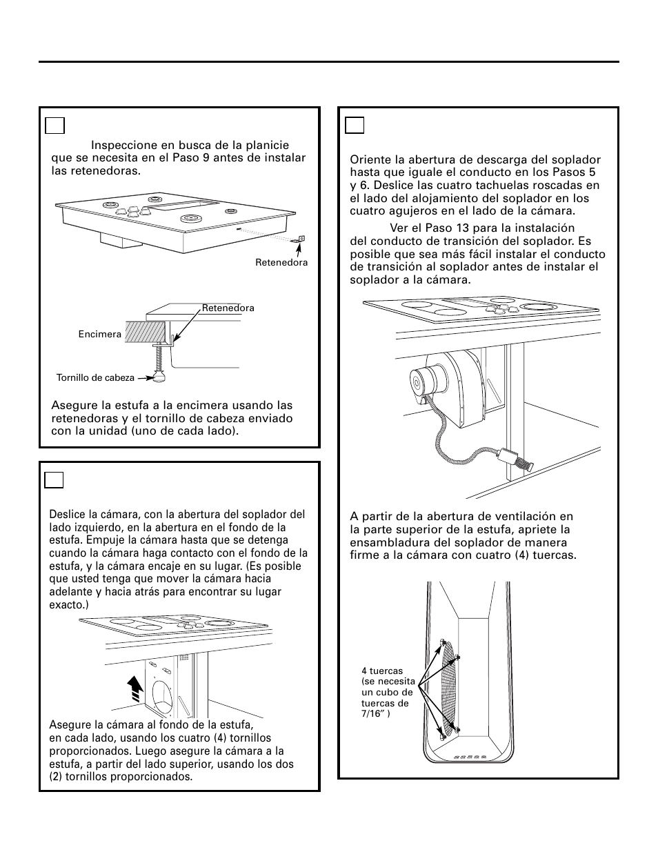 Instrucciones de instalación, Cómo instalar la estufa | GE 49-80388 12-05 JR User Manual | Page 62 / 72