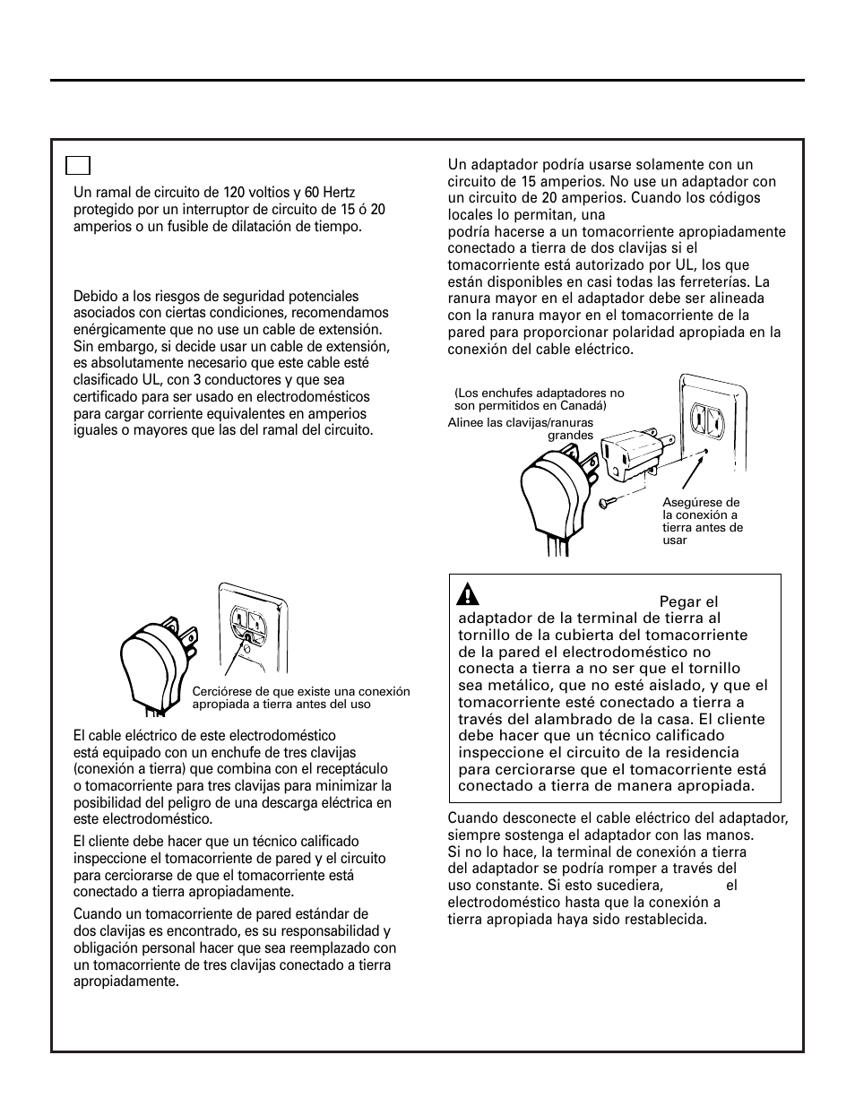 Instrucciones de instalación, Conexiones eléctricas, Importante | Precaución | GE 49-80388 12-05 JR User Manual | Page 65 / 72